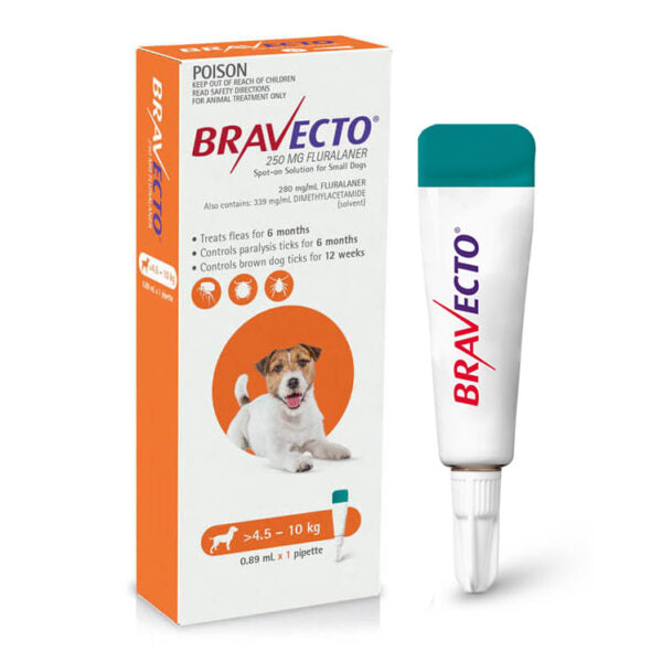 Msd Bravecto Pipeta 250 Mg Perros 4.5-10 Kg