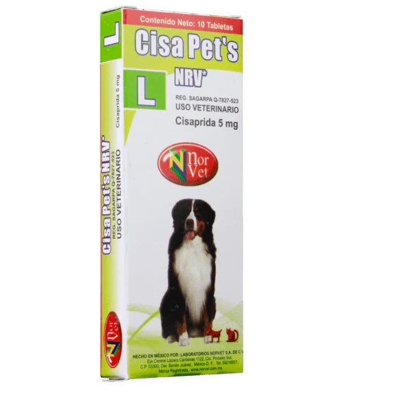 Norvet Cisa Pets "L" 10 Tab  (Cisaprisa 5Mg)