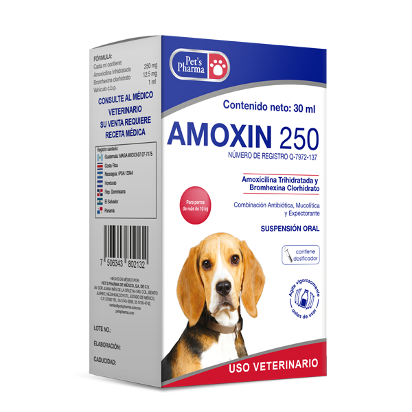 Pets Pharma Amoxin 250 Suspensión Oral 30 Ml