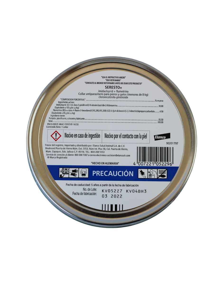 Elanco Seresto Collar Perros Y Gatos Menores 8 Kg