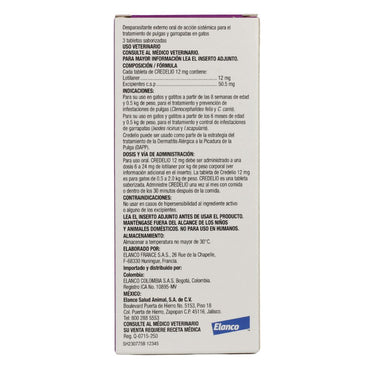 Elanco Credelio Gato 12 Mg 0.5-2 Kg 3 Tab