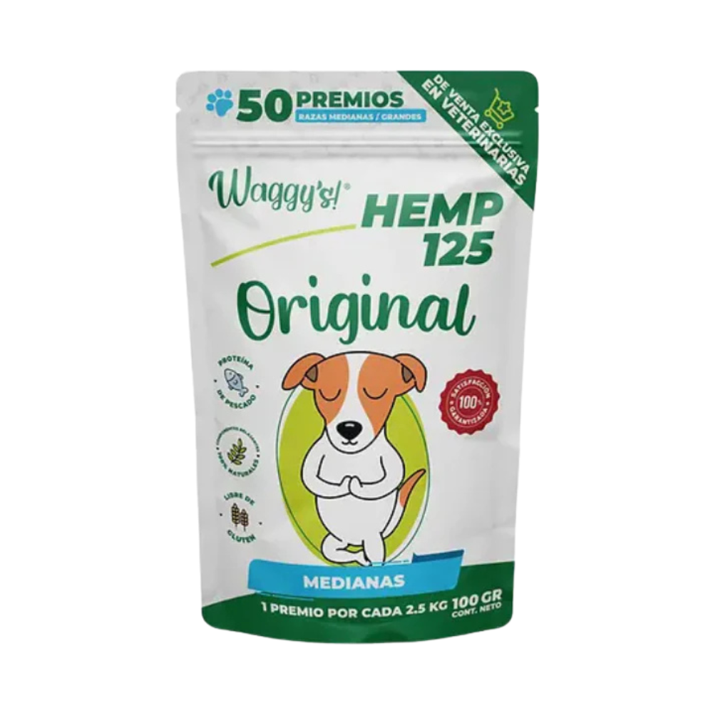Waggys Hemp Original Perro Raza Med/Gde 50 Premios