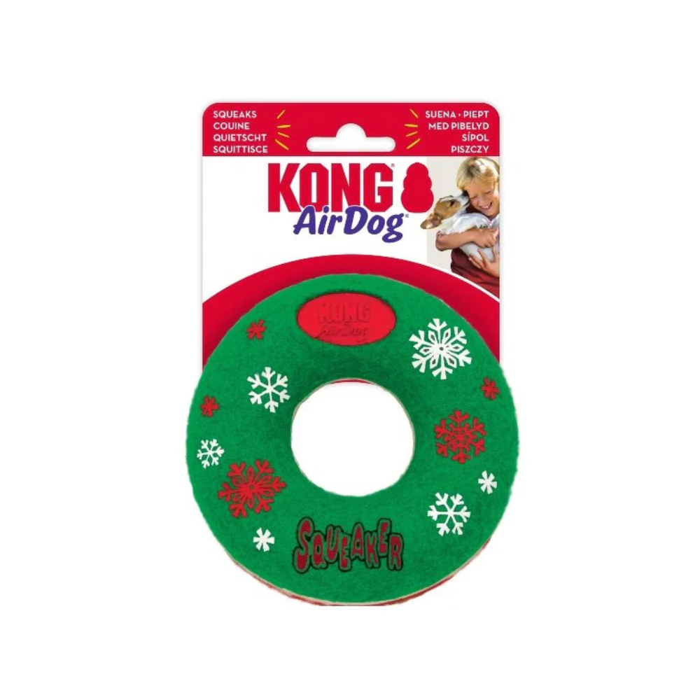 Kong Holiday Airdog Squaker Donut Med