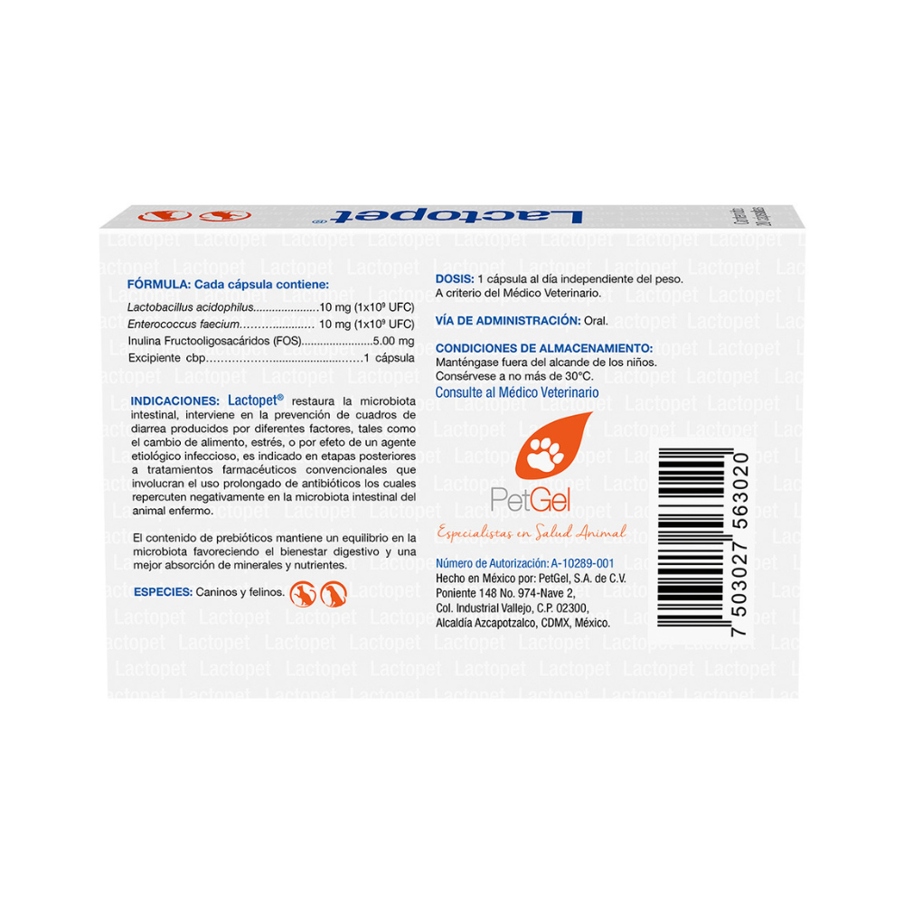 Petgel Lactopet 20 Cap.