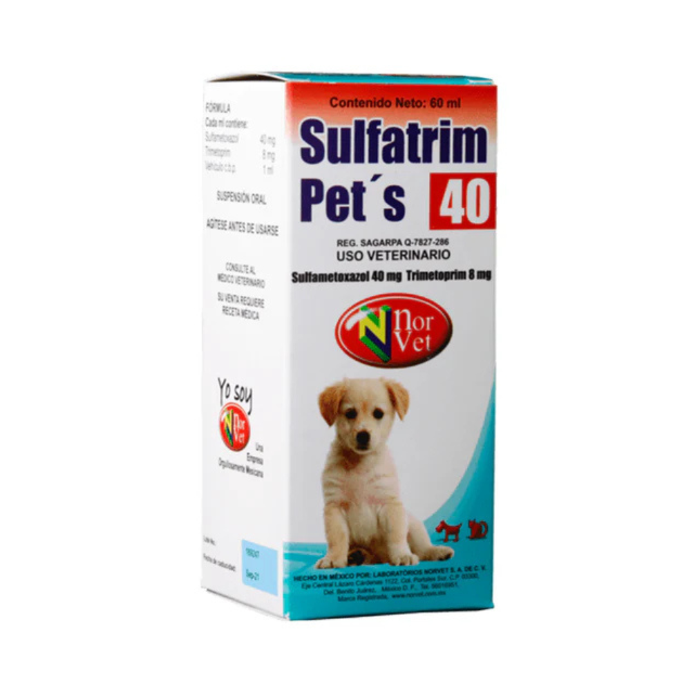 Norvet Sulfatrim Pets 40 Suspensión Oral 60Ml