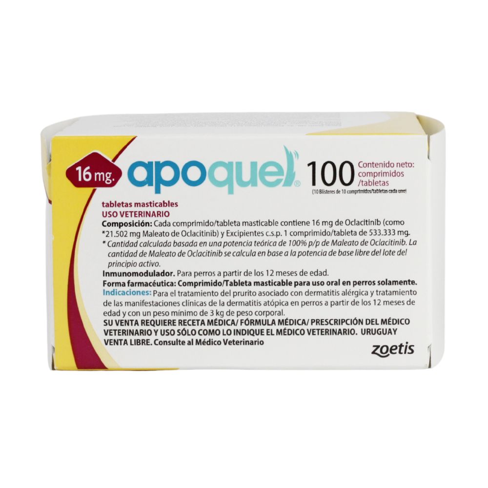 ZOETIS APOQUEL 16MG MASTICABLE CAJA 100TABS