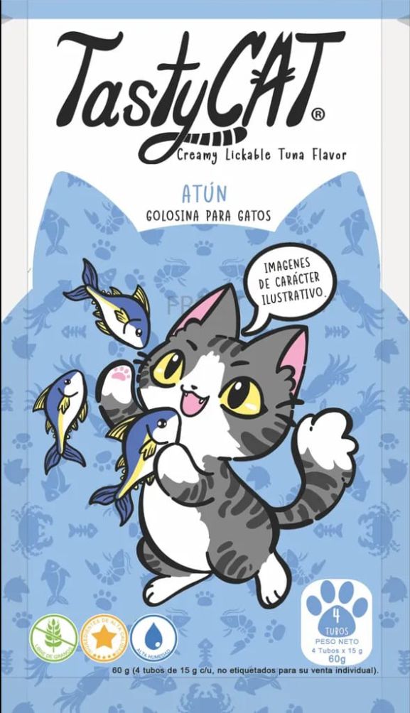 TASTYCAT CREAMY LICKABLE GOLOSINA PARA GATOS SABOR ATUN