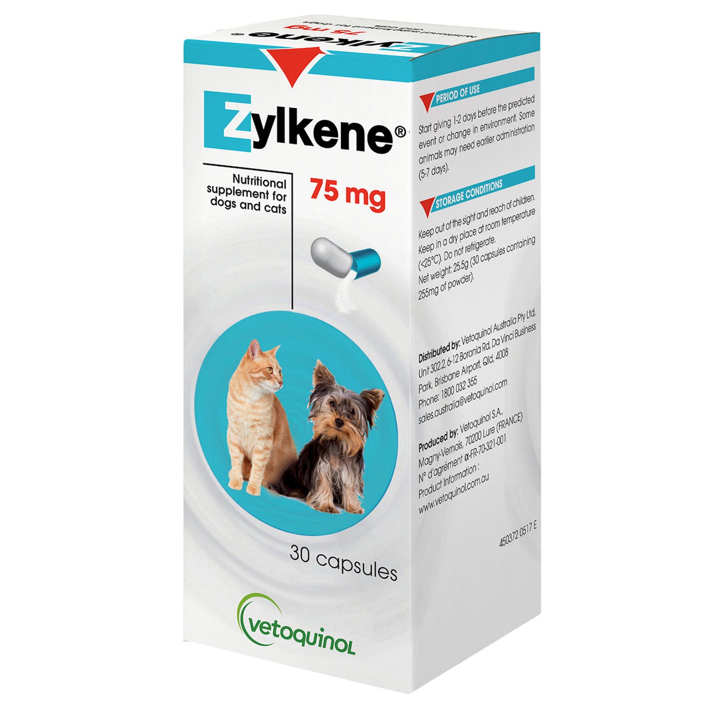 VETOQUINOL ZYLKENE 75 MG 30 CAPSULAS