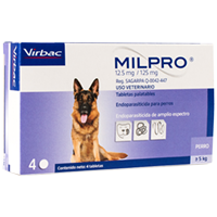 VIRBAC MILPRO PERRO >5 KG ENDOPARASITARIO