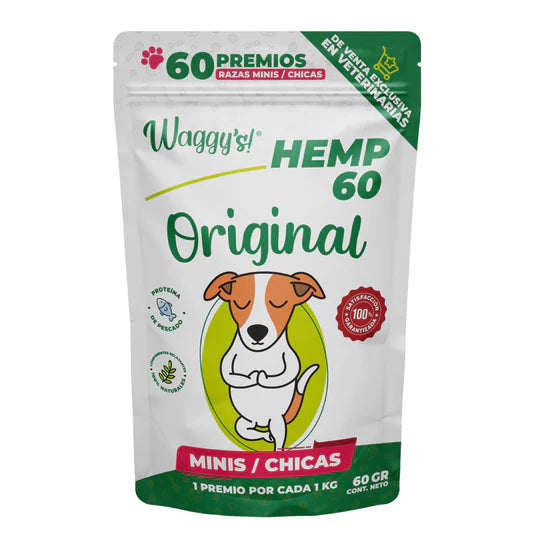 Waggys Hemp Original Perro Raza Mini/Ch 60 Premios