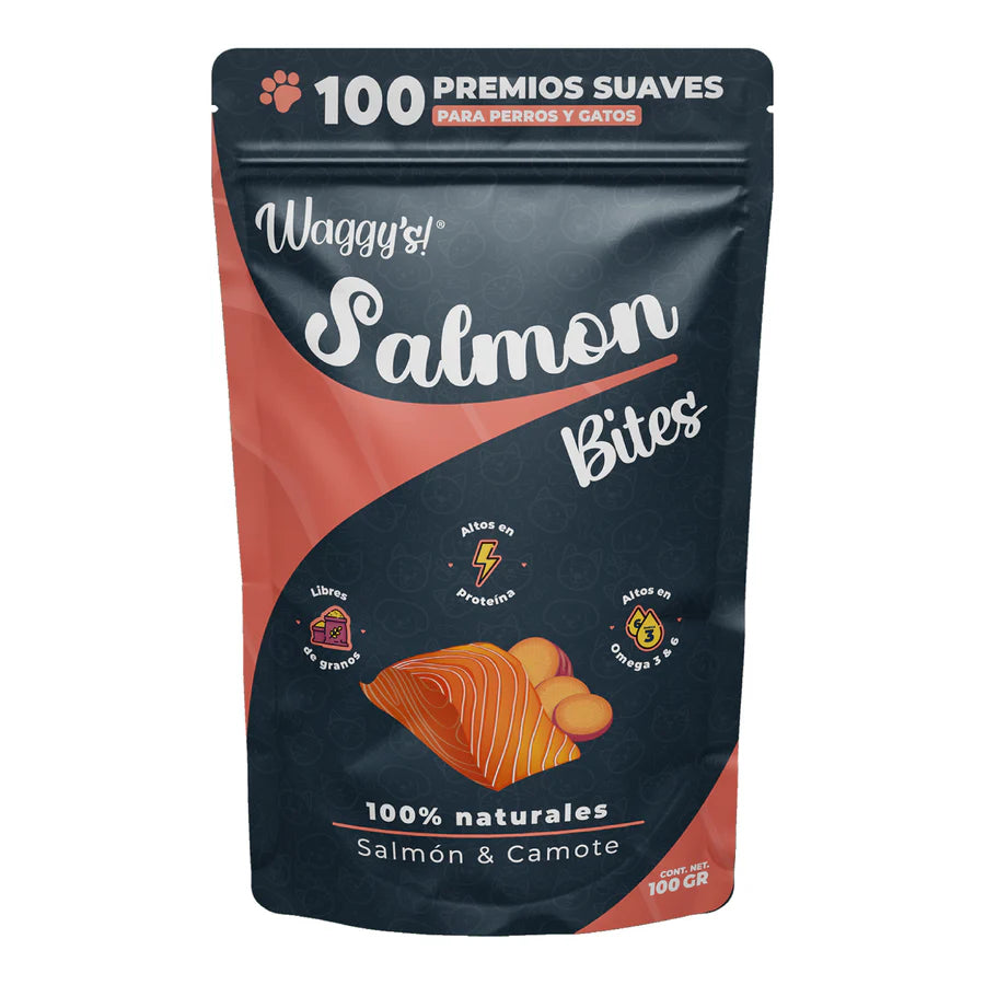 WAGGYS PREMIOS SUPER PREMIUM SALMON Y CAMOTE 100G