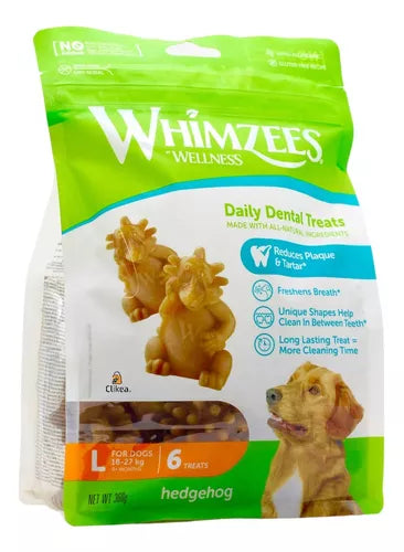 Whimzees Premios Para Perro De 18-27 Kg Figura Puerco Espin 6 Pzas