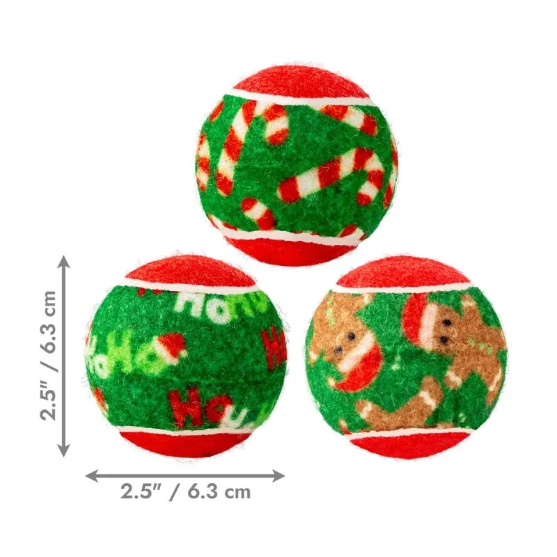 Kong Squeakair Pelota Medianda Diseño Navidad 6 Pzas