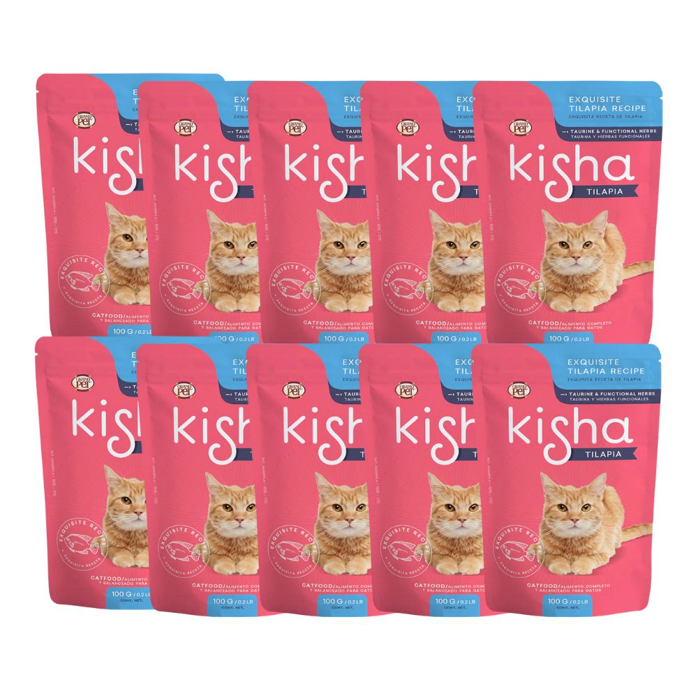 Grand Pet 10 Sobres Kisha Tilapia Gato