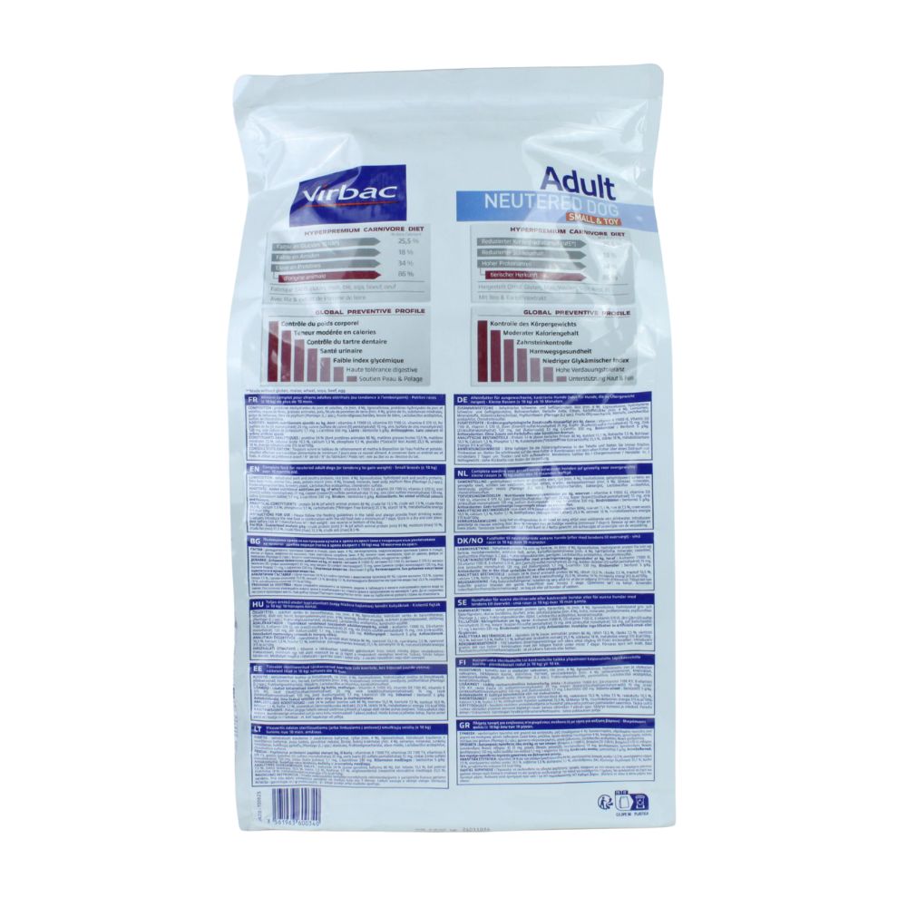 Virbac Hpm Adult Neutered Dog Small & Toy 3 Kg