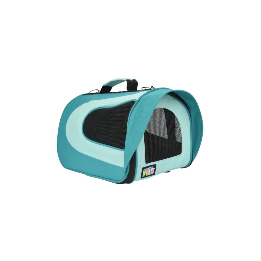 Fancy Pets Transportadora De Tela Fashion Con Visera Chica Azul Oceano