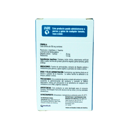 Bimeda Petfast Calming Strips Suplemento 30 Laminas Orales 4.68 G