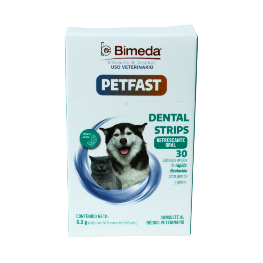 Bimeda Petfast Dental Strips Suplemento 30 Laminas Orales 5.2 G