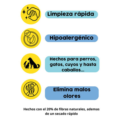 Koddle Guante Humedos Desechables Para Higiene De Tu Mascto 20 Pzas
