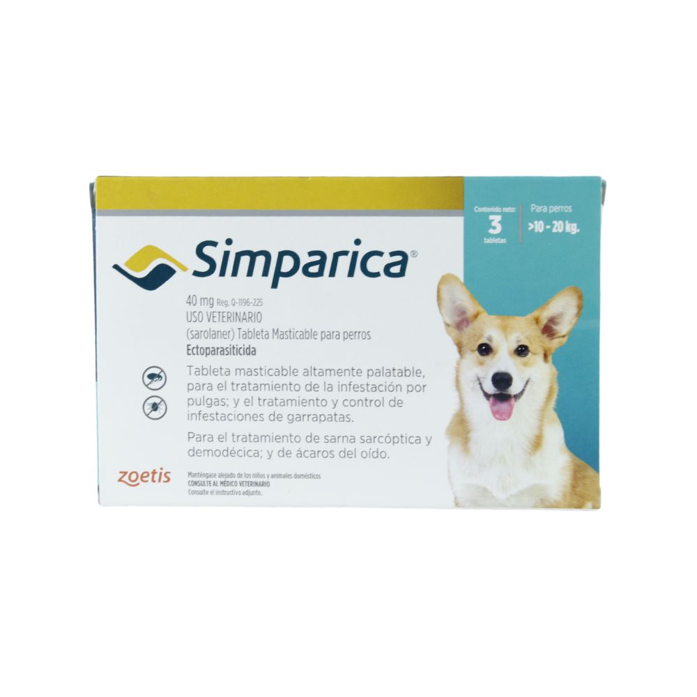 Zoetis Simparica 40 Mg >10 - 20 Kg 3 Tab