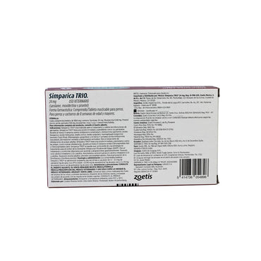 ZOETIS SIMPARICA TRIO 24 MG 1 TAB 10 - 20 KG