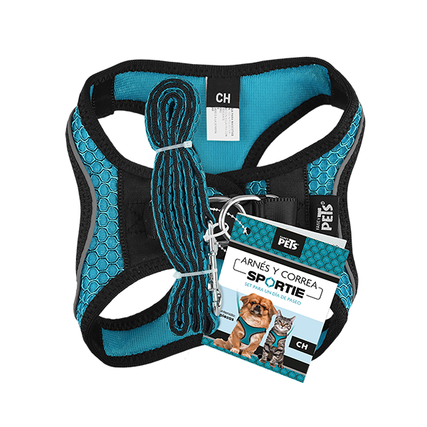 Fancy Pets Arnes Y Correa Sportie Ch Azul