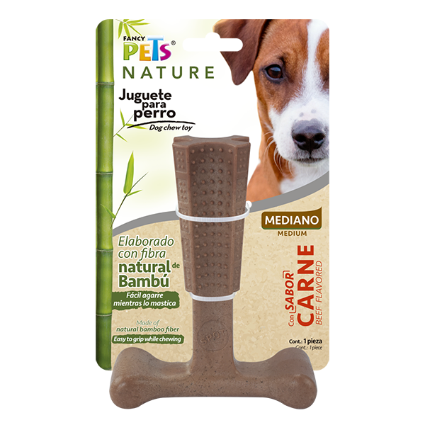 Fancy Pets Juguete Hueso Bambu Med Sabor Carne