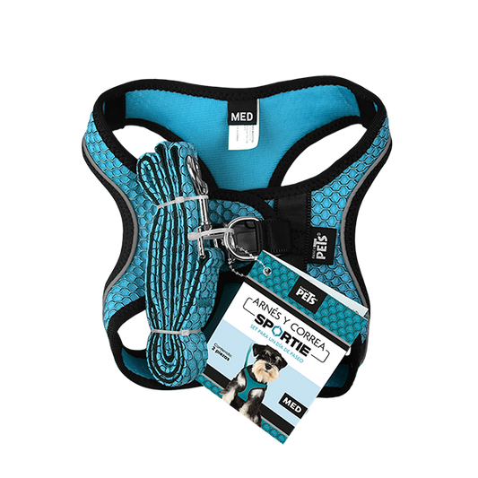 Fancy Pets Arnes Y Correa Sportie Med Azul