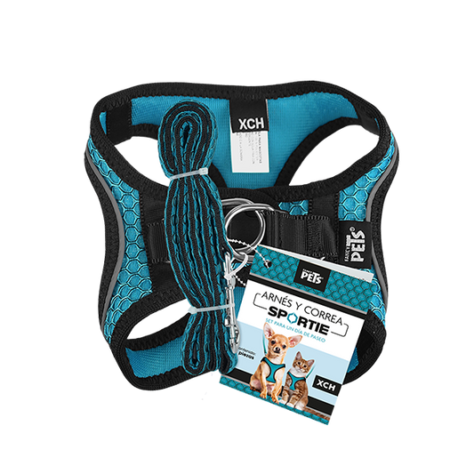 Fancy Pets Arnes Y Correa Sportie Xch Azul