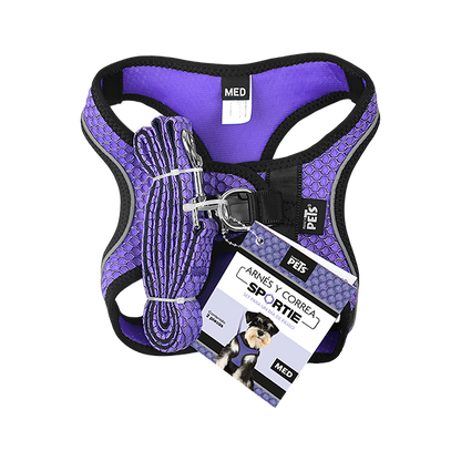 Fancy Pets Arnes Y Correa Sportie Med Violeta