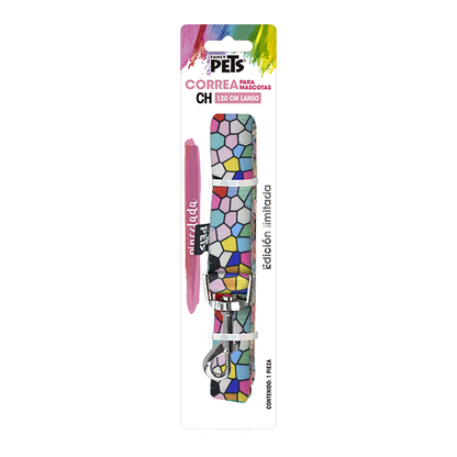 FANCY PETS CORREA CH GEO GLASS P/PERRO