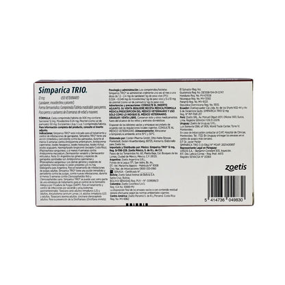 Zoetis Simparica Trio 12 Mg 5 - 10 Kg 3 Tab