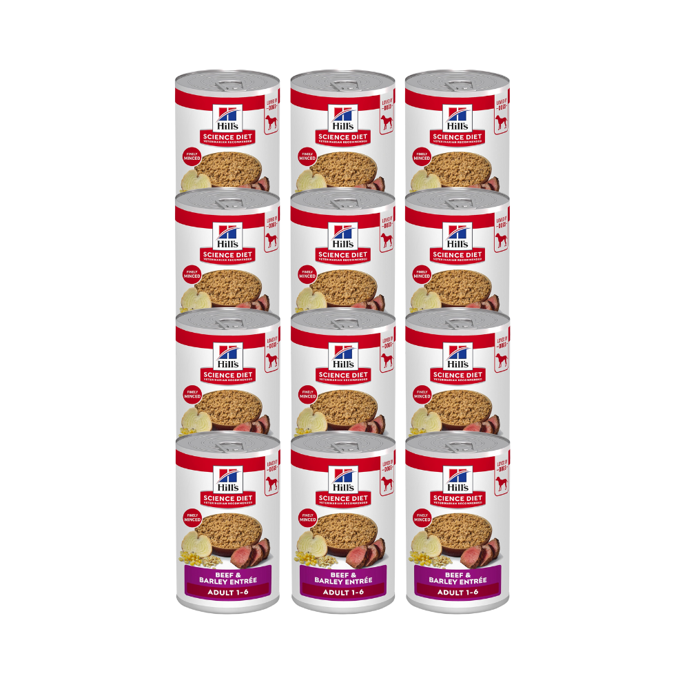 Hills Perro Adult Beef & Barley Lata 370 G 12 Pz