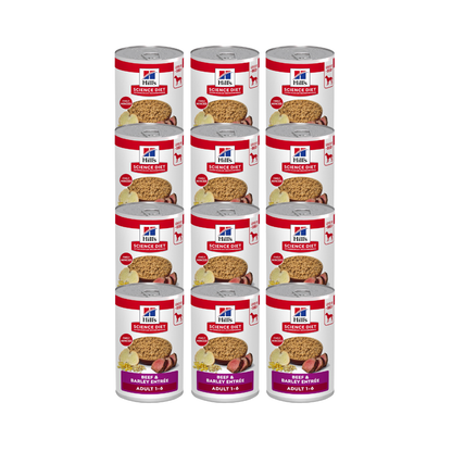 Hills Perro Adult Beef & Barley Lata 370 G 12 Pz