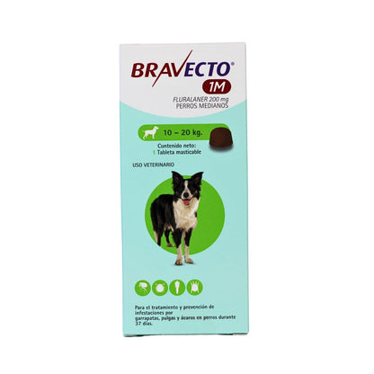 BRAVECTO 200MG 1MES (10-20KG) 1 TABLETA