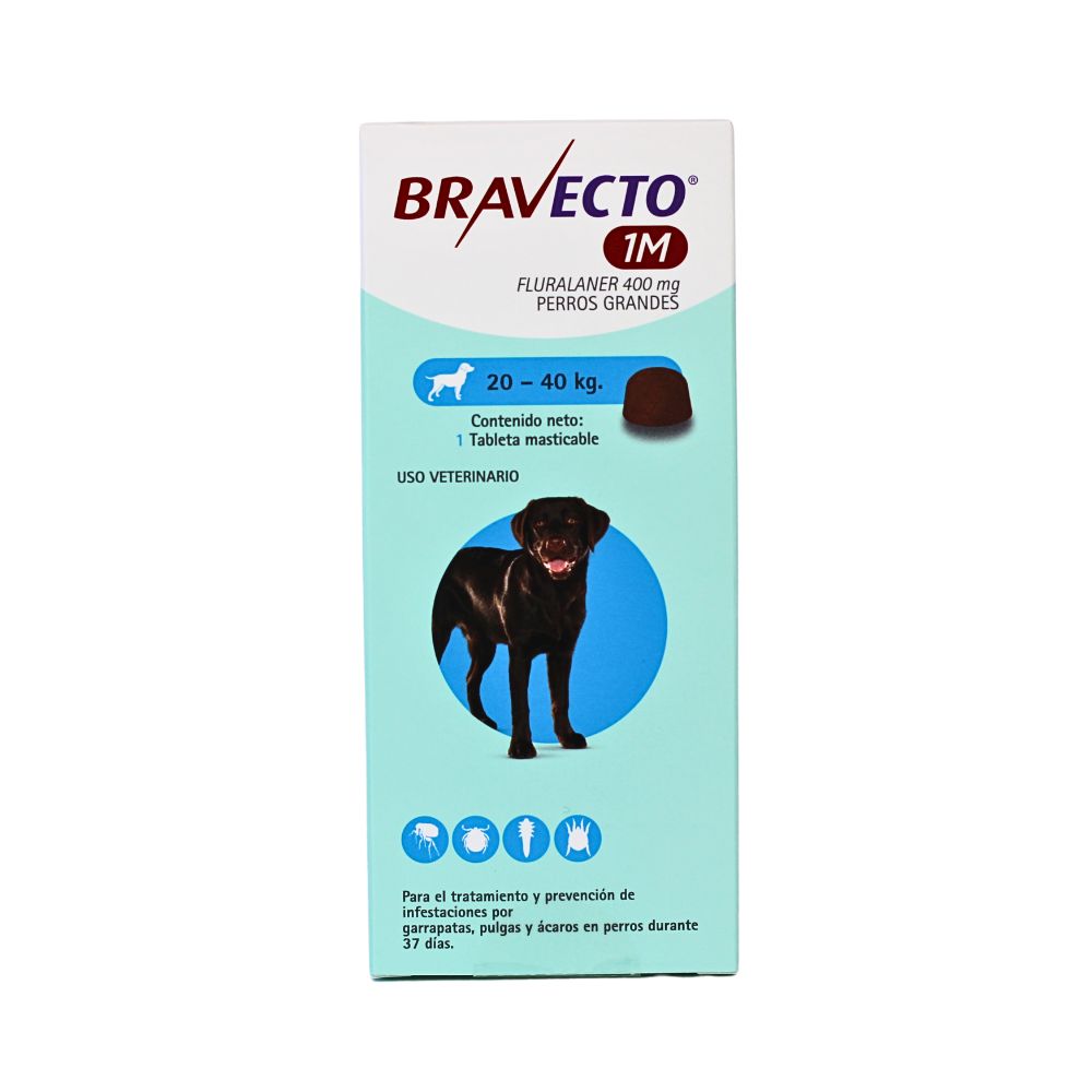 BRAVECTO 400MG 1MES (20-40KG) 1 TABLETA