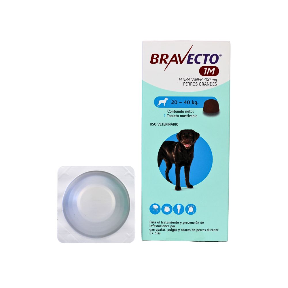 BRAVECTO 400MG 1MES (20-40KG) 1 TABLETA