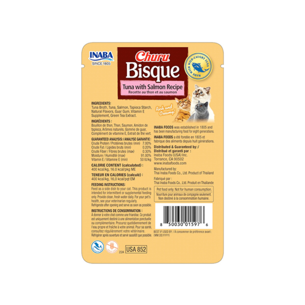 Inaba Churu Bisque Tuna Y Salmon Recipe 40 G
