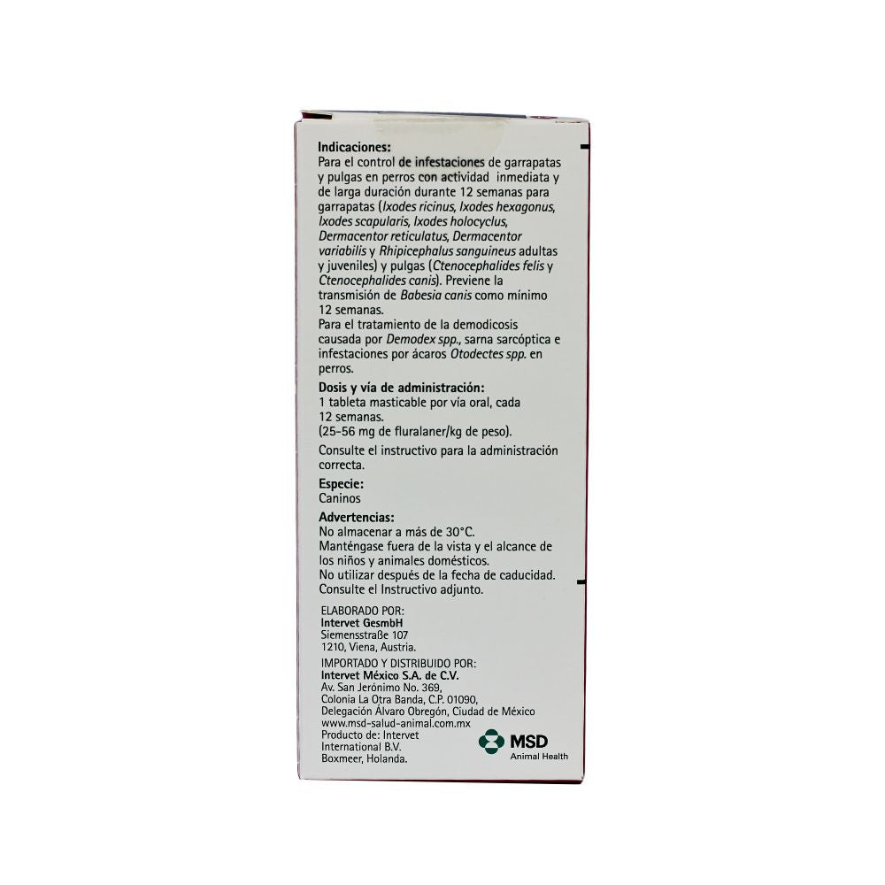 Msd Bravecto Tableta 1400Mg 40-56Kg