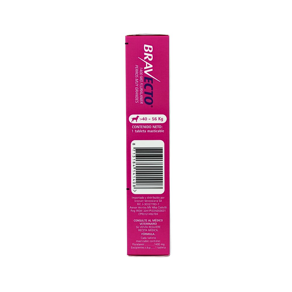 Msd Bravecto Tableta 1400Mg 40-56Kg