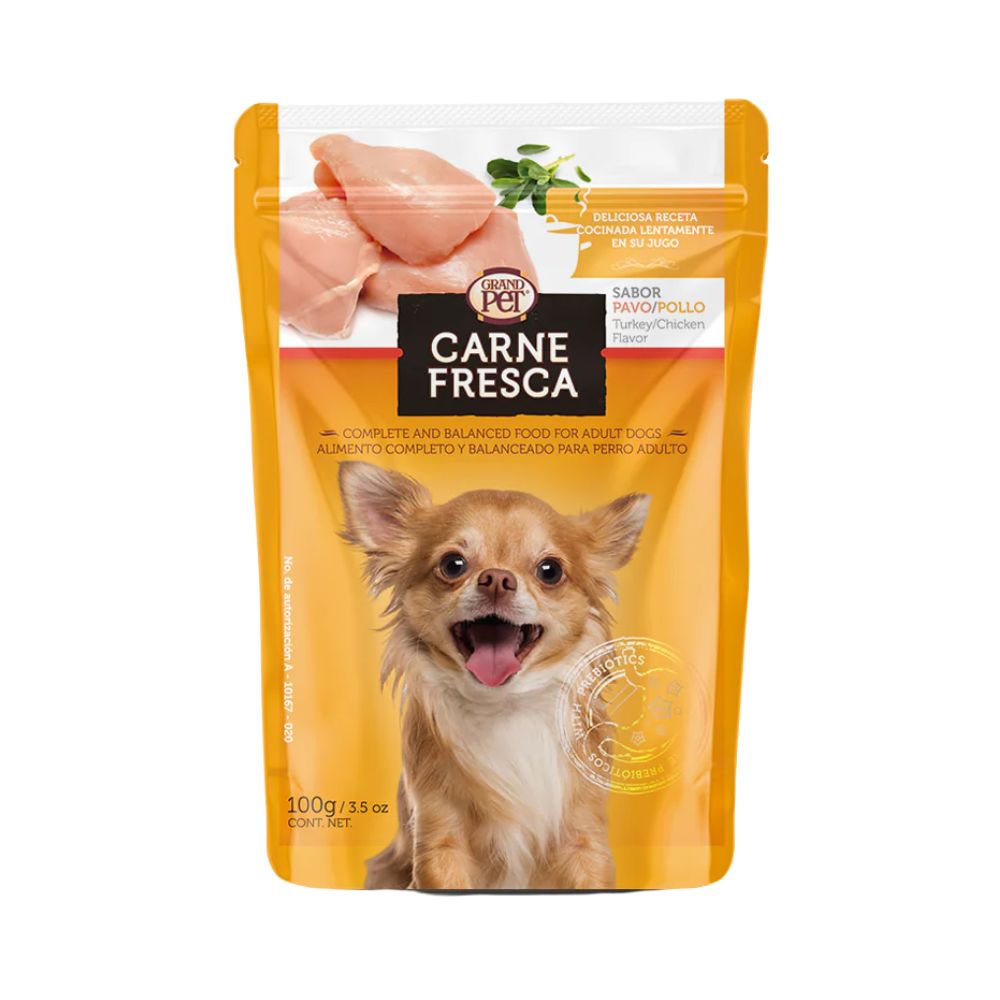 Grandpet Carne Fresca Perro Adulto Sabor Pavo/Pollo Pouch 100 G