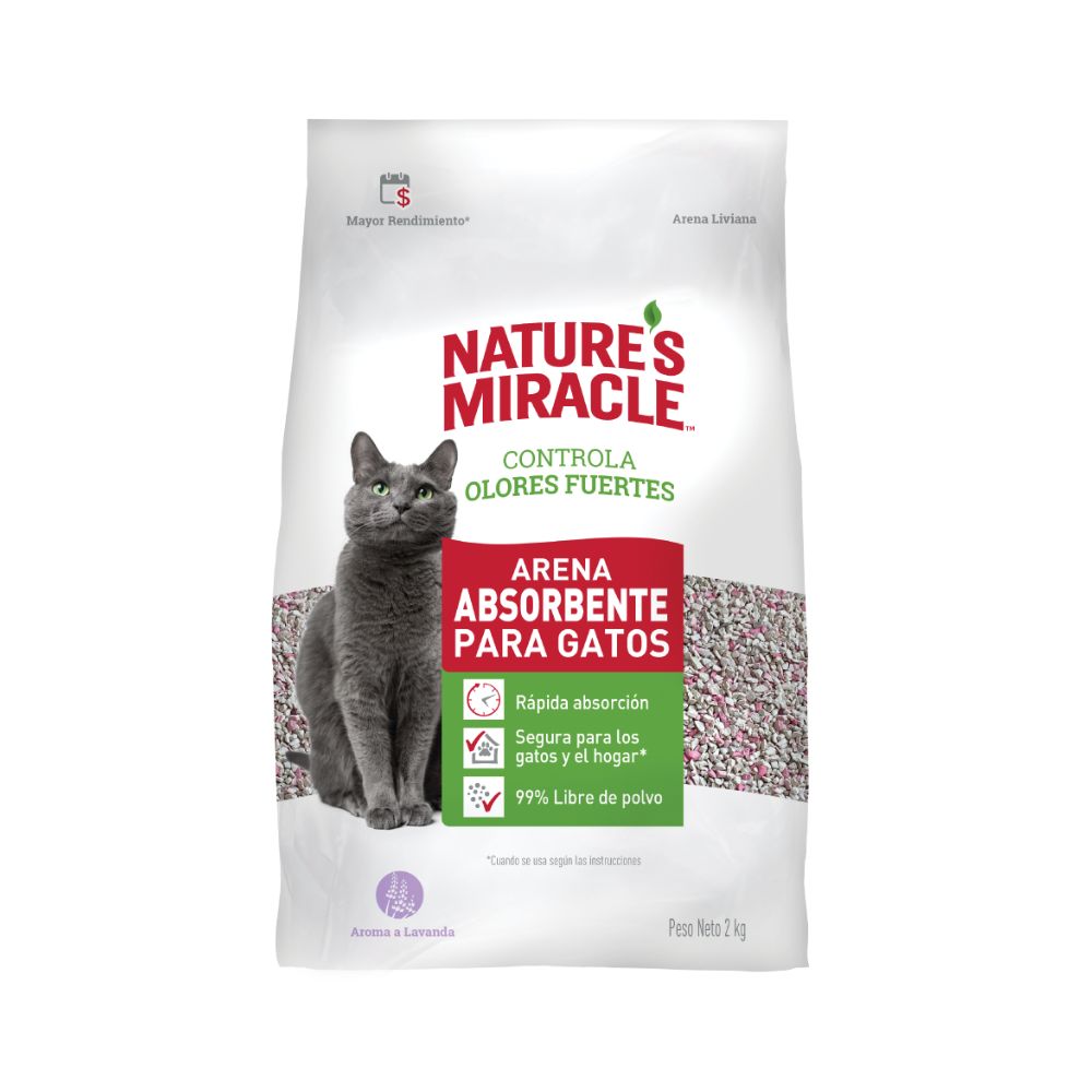 Natures Miracle Arena Absorbente Aroma Lavanda Para Gatos 2 Kg