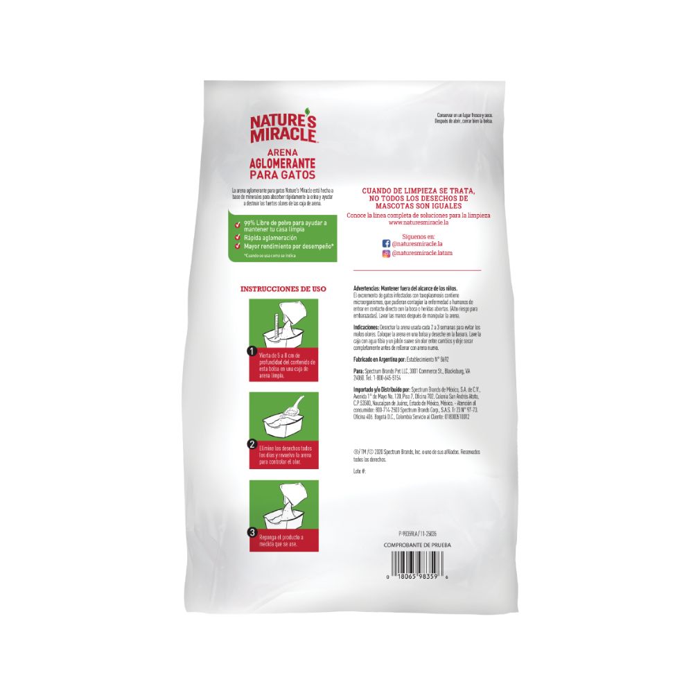 Natures Miracle Arena Absorbente Aroma Lavanda Para Gatos 2 Kg