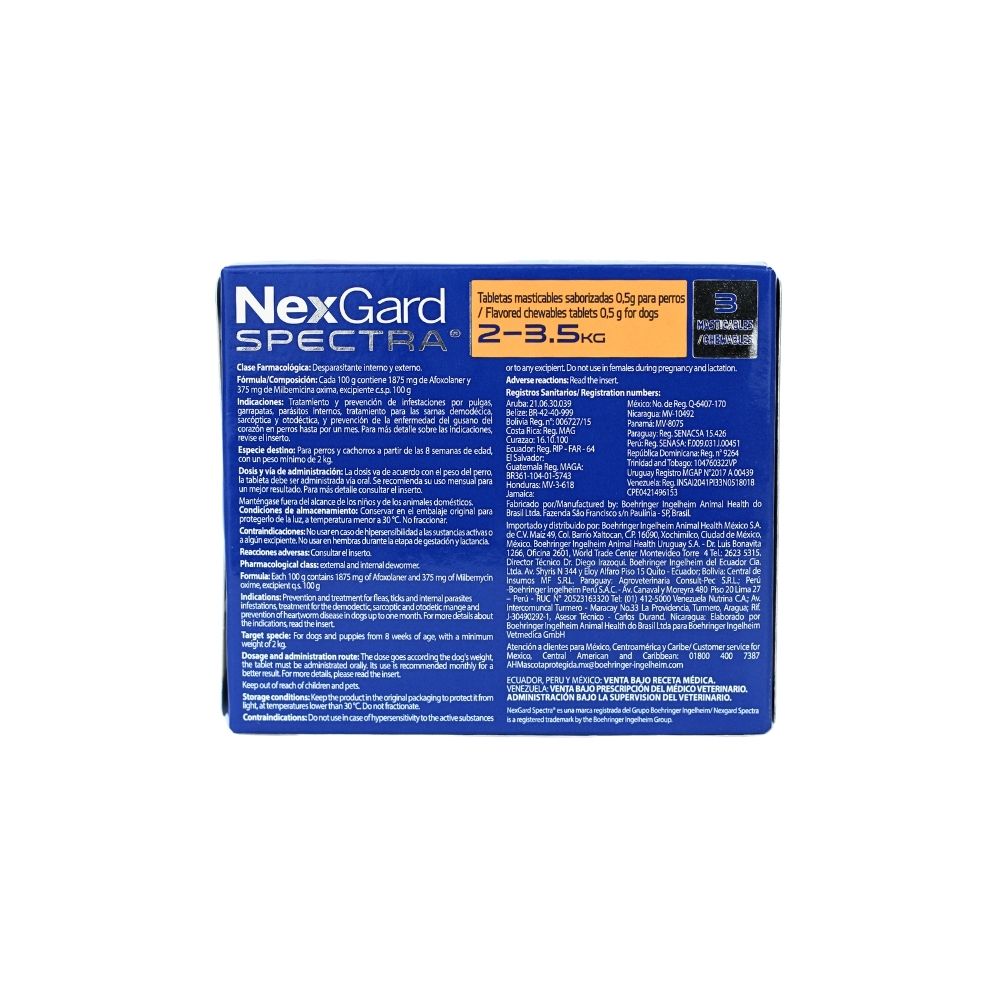 Nexgard Spectra Xs 2 - 3.5 Kg 3 Tab