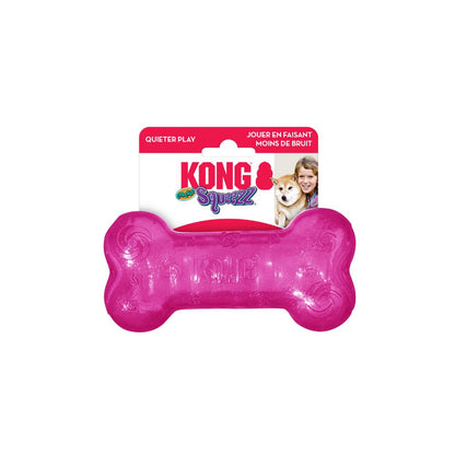 KONG Squeezz CRACKLE HUESO GOMA CRUJIENTE MEDIANO