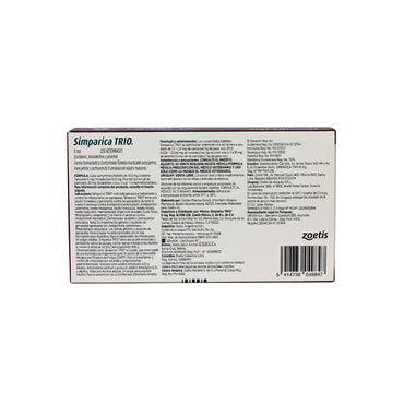 ZOETIS SIMPARICA TRIO 6 MG 2.5 - 5 KG 3 TAB