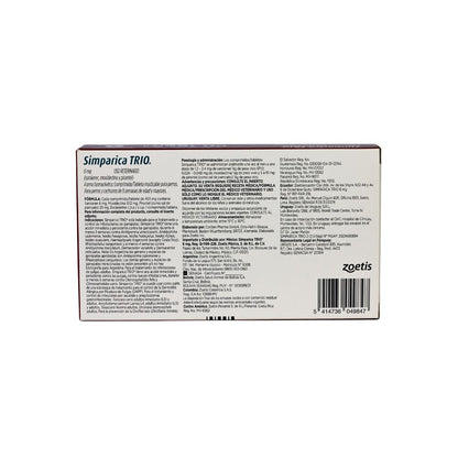 Zoetis Simparica Trio 6 Mg 1 Tab 2.5 - 5 Kg