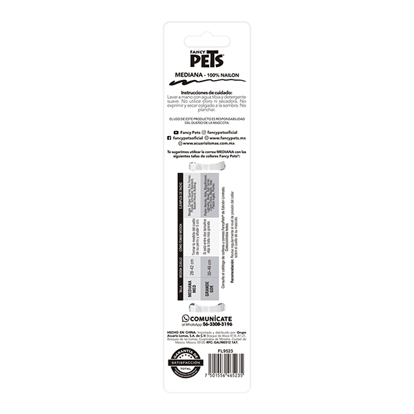 FANCY PETS CORREA MED SKY LOOK P/PERRO