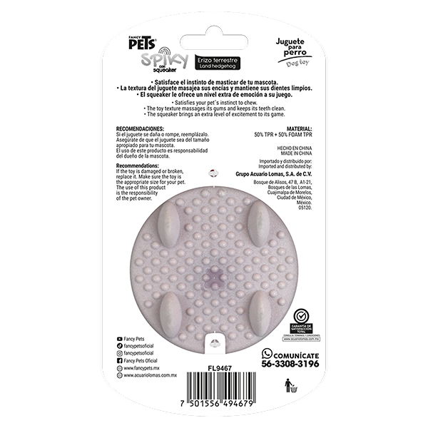 FANCY PETS JUGUETE ERIZO TERRESTRE SPIKY