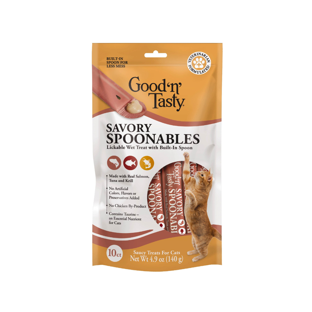 Good N Tasty Premio Para Gato Sabor Atun, Salmon Y Krill 10 Tubos 84G